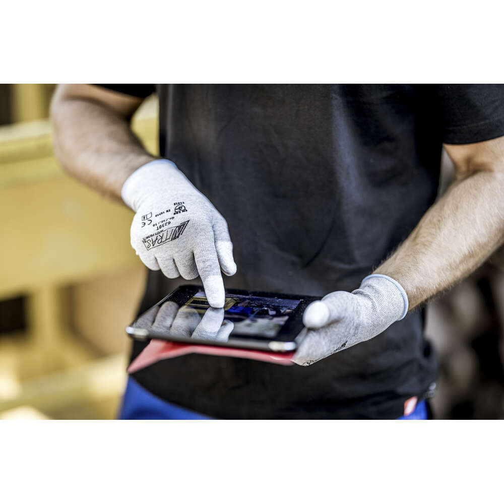 NITRAS Antistatikhandschuhe, grau / weiß – Bild 2