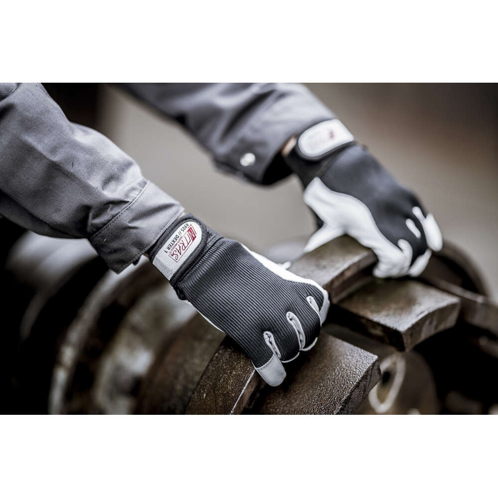 NITRAS DEXTER 1, Mechanikerhandschuhe, grau / schwarz – Bild 2